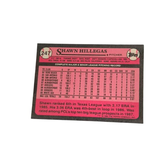 Shawn Hillegas White Sox Topps Baseball Card New - Picture 2 of 2